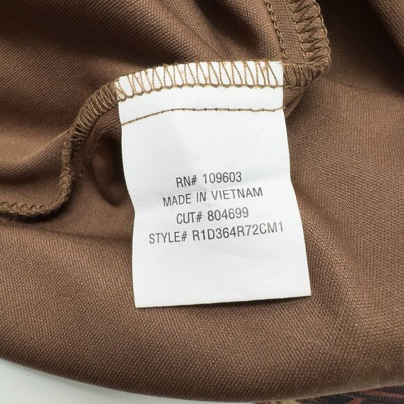 Chris Mclaughlin Chiffon Shift Dress 12 Sleeveless Boho Geo Tribal Orange Brown - Picture 11 of 13